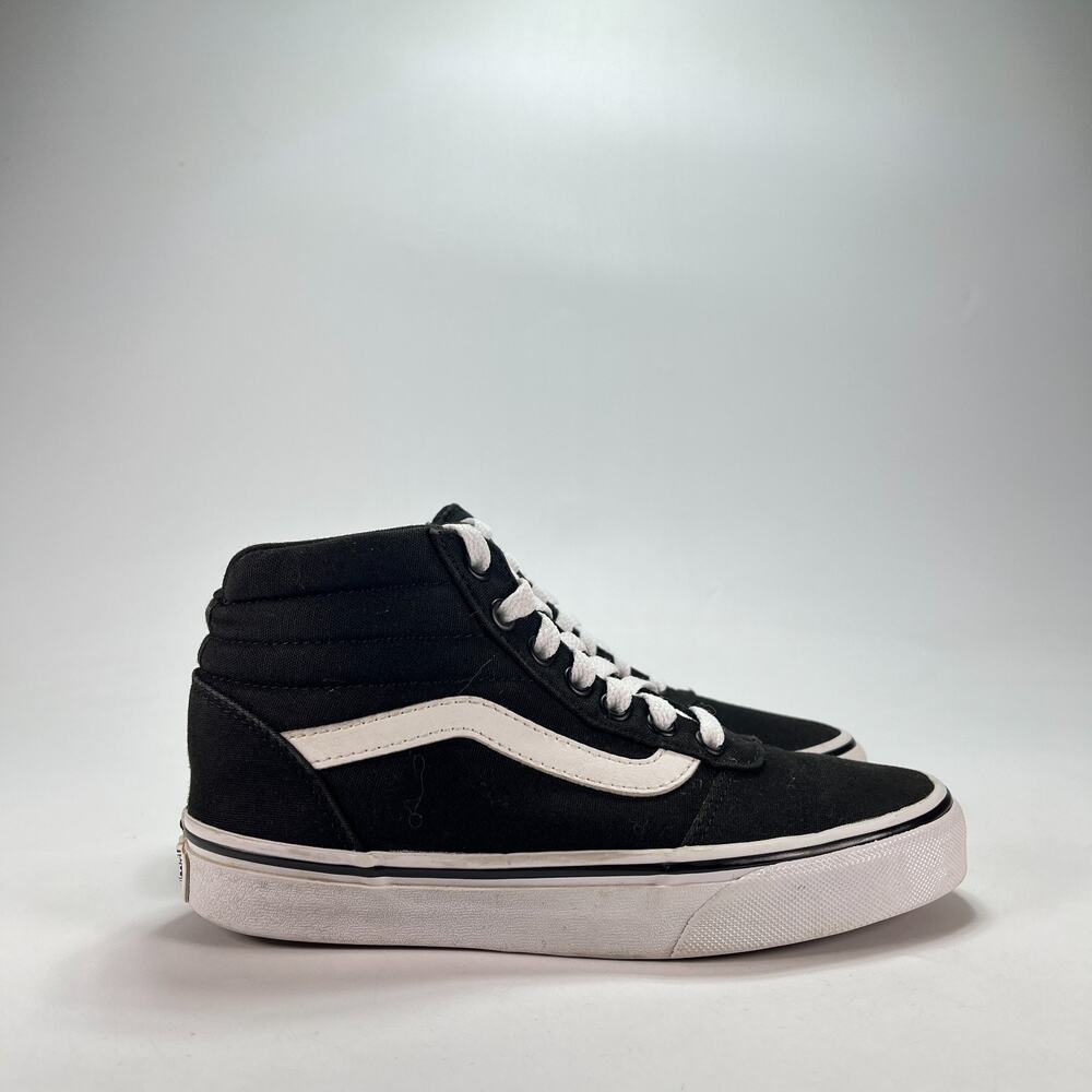 Vans Ward Mid Black White Canvas Suede Skate Sneakers 500714 Women's Size 5.5